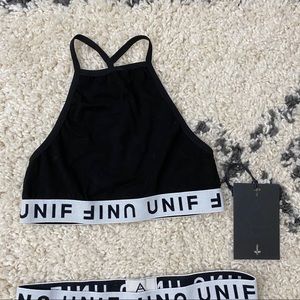 UNIF Black and Gray Sports Bra